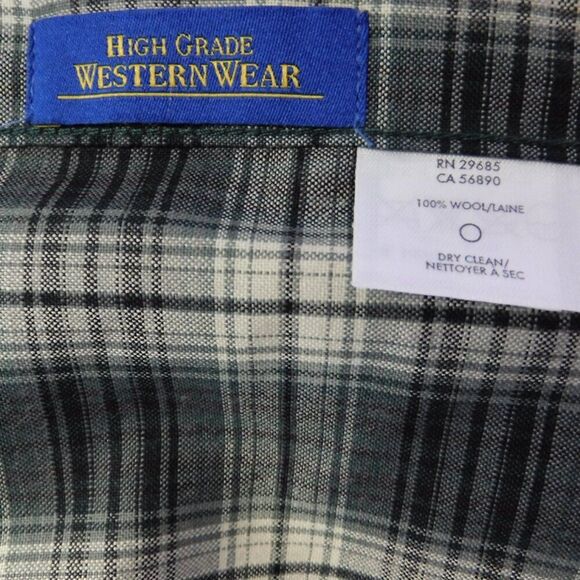 Vintage 1990s Pendleton Mens Wool Shadow Tartan Plaid Pearl Snap Shirt Sz Small - Picture 5 of 7